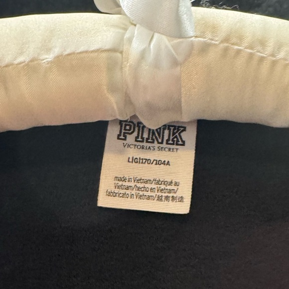 VS Pink Black Fleece Button Down, sz lg - Picture 3 of 4